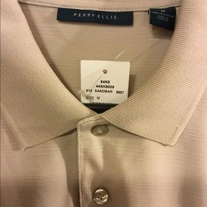 Brand New Men’s Perry Ellis Tan Polo Shirt Size M